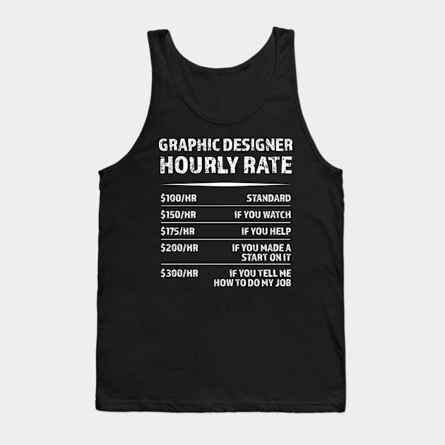 Graphic Designer Hourly Rate | Funny Digital Design Gift Tank Top by qwertydesigns